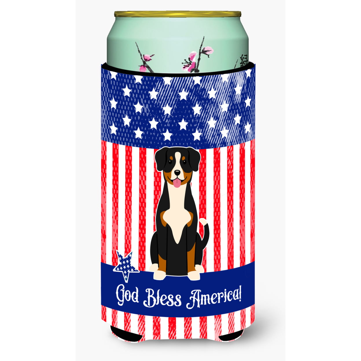Patriotic USA Entlebucher Tall Boy Beverage Insulator Hugger