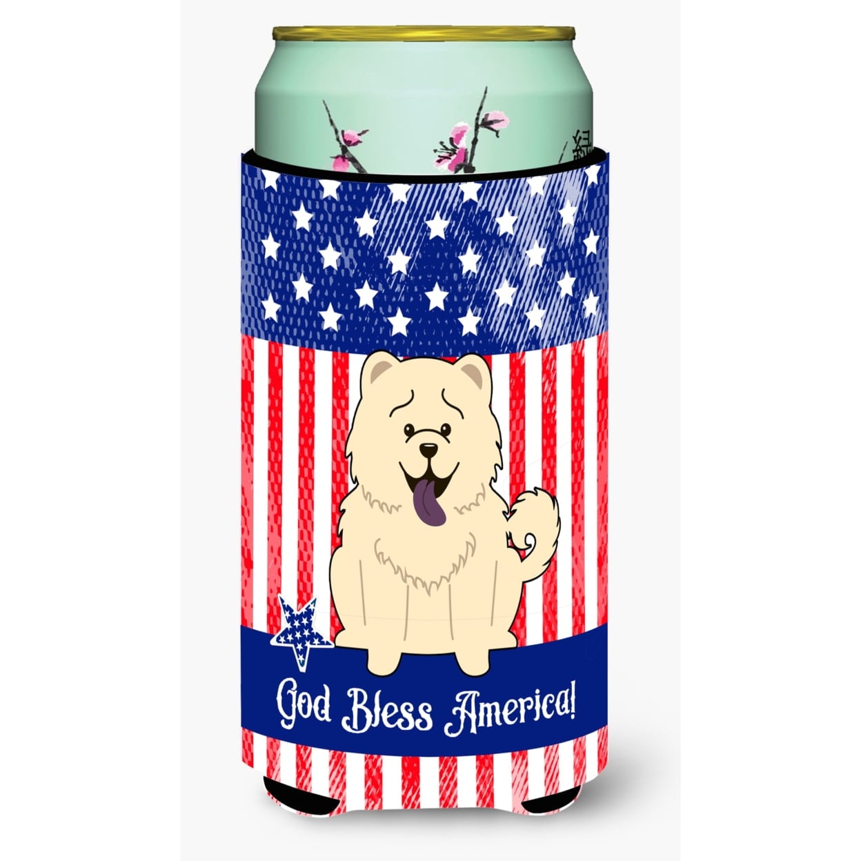 BB3135TBC Patriotic USA Chow Chow White Tall Boy Beverage Insulator Hugger