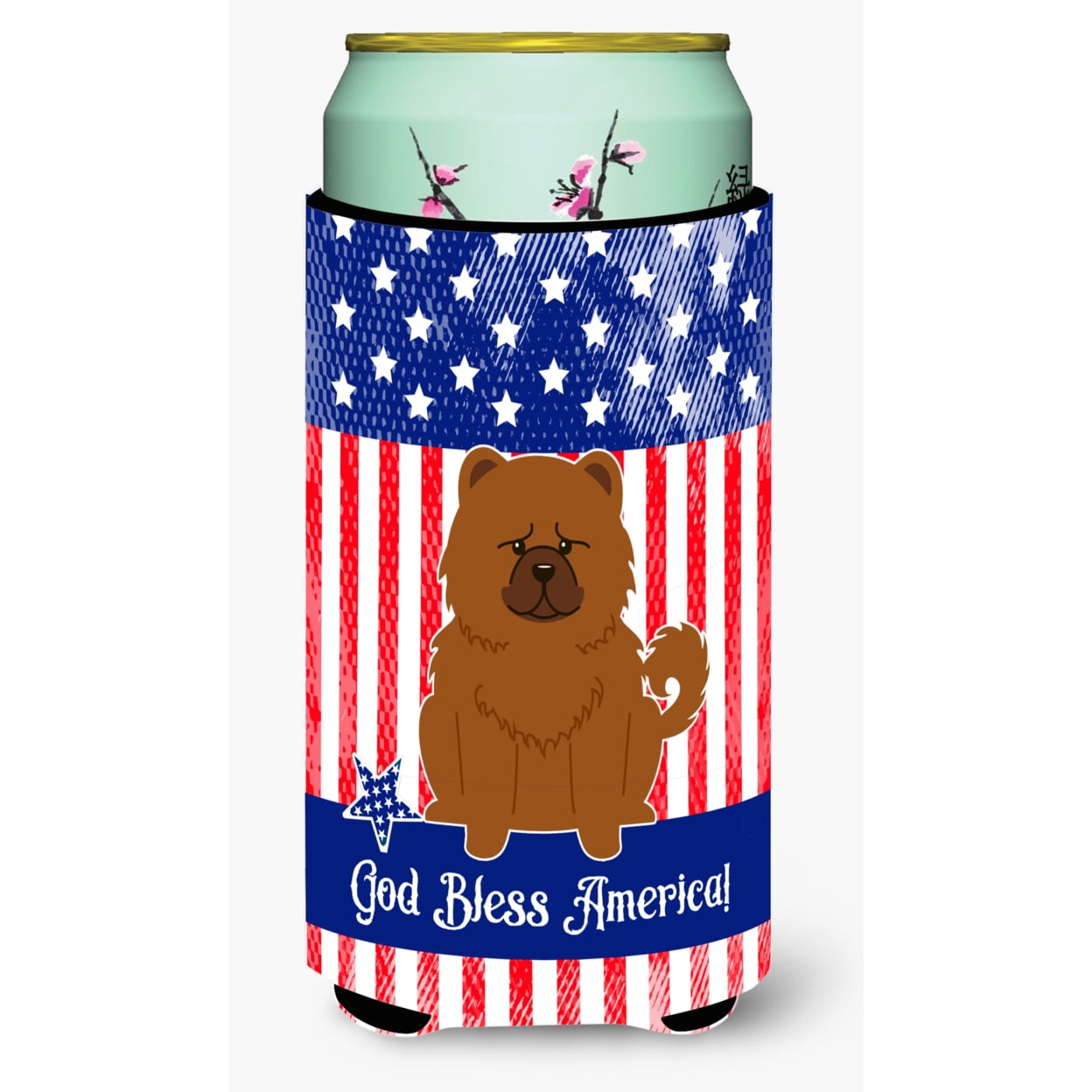 BB3137TBC Patriotic USA Chow Chow Red Tall Boy Beverage Insulator Hugger