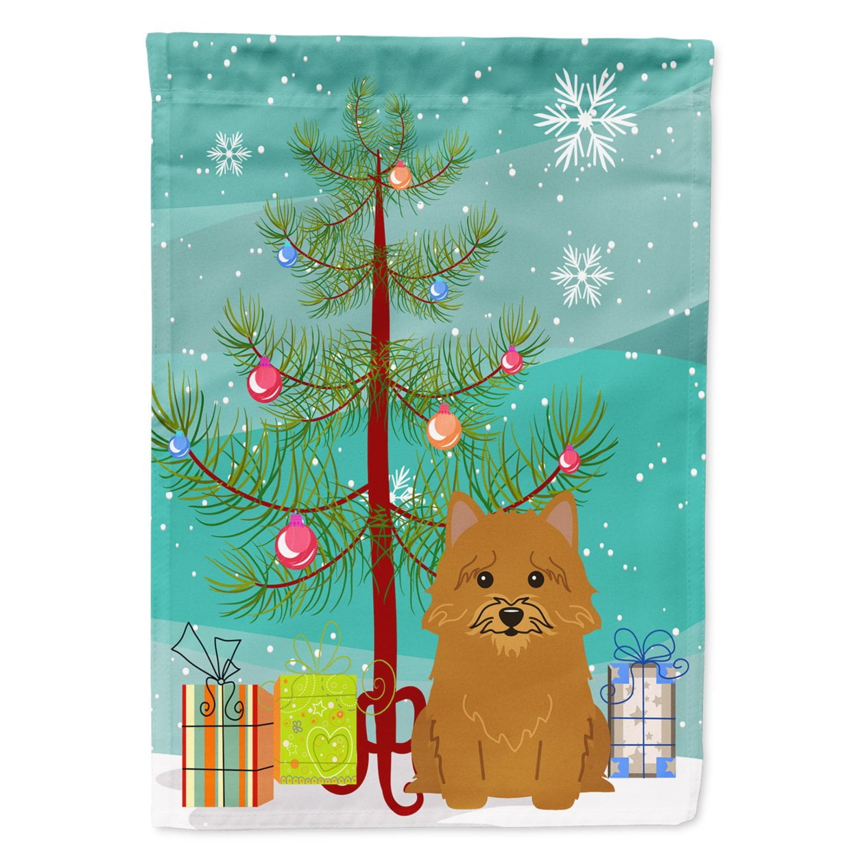 Merry Christmas Tree Norwich Terrier Garden Size Flag