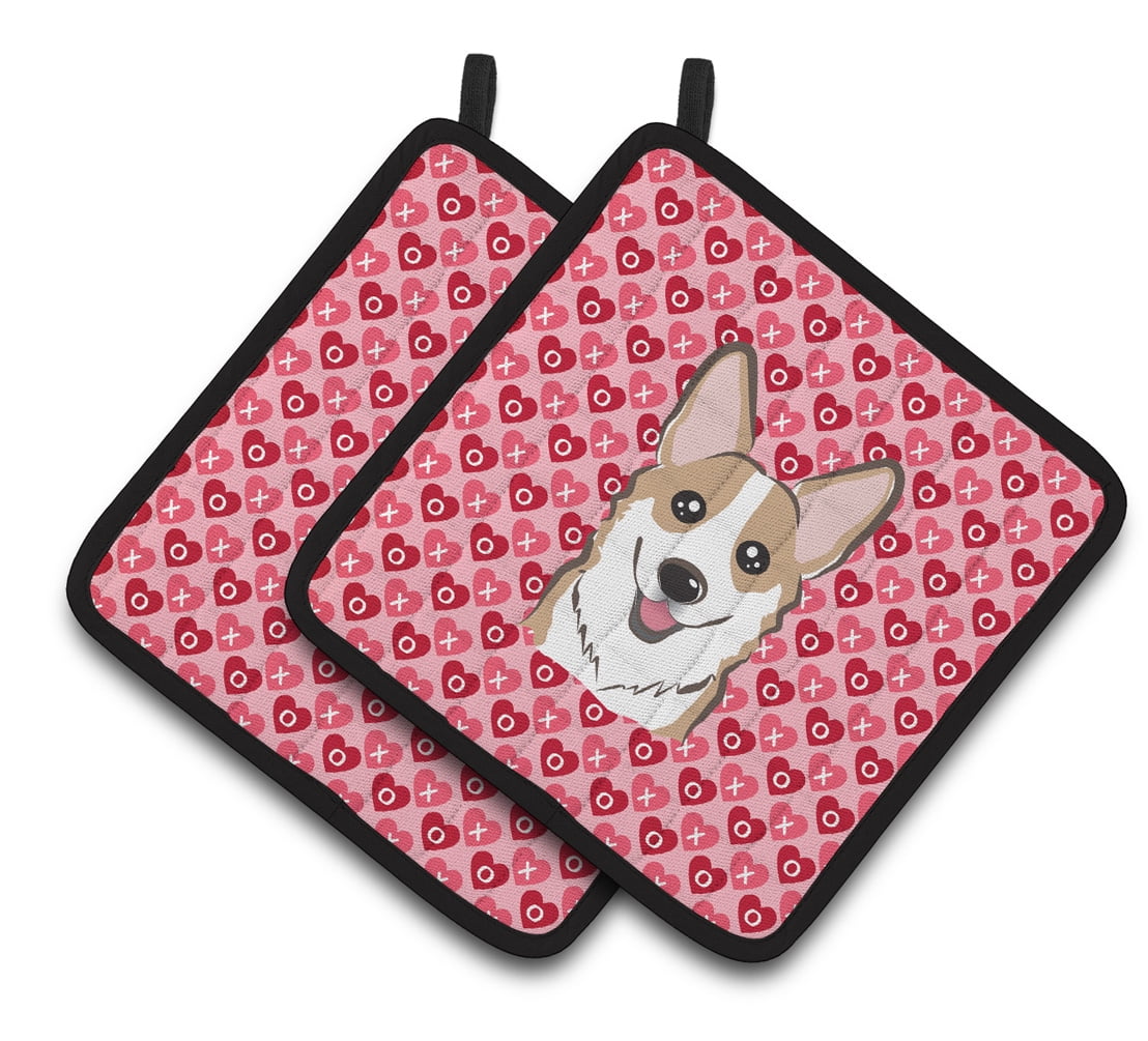 Picture of Carolines Treasures BB5323PTHD Sable Corgi Hearts Pair of Pot Holders