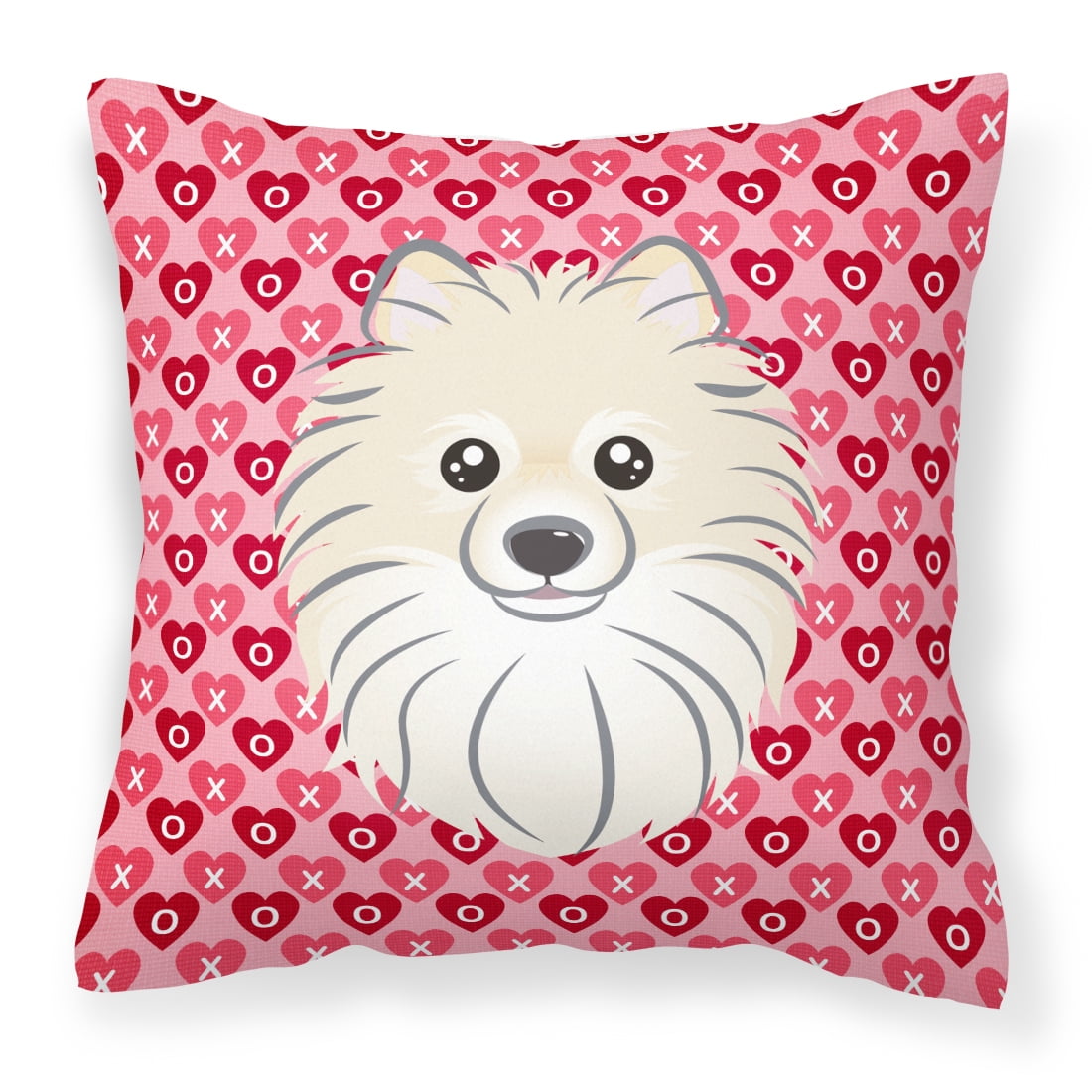Pomeranian Hearts Fabric Decorative Pillow