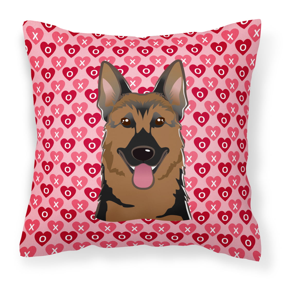 German Shepherd Hearts Fabric Decorative Pillow