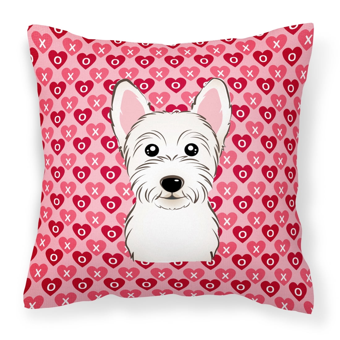 Westie Hearts Fabric Decorative Pillow