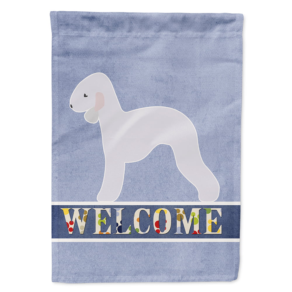 BB5498CHF Bedlington Terrier Welcome Flag Canvas House Size
