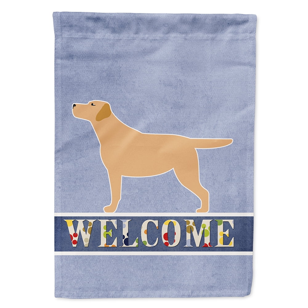 Yellow Labrador Retriever Welcome Flag Canvas House Size