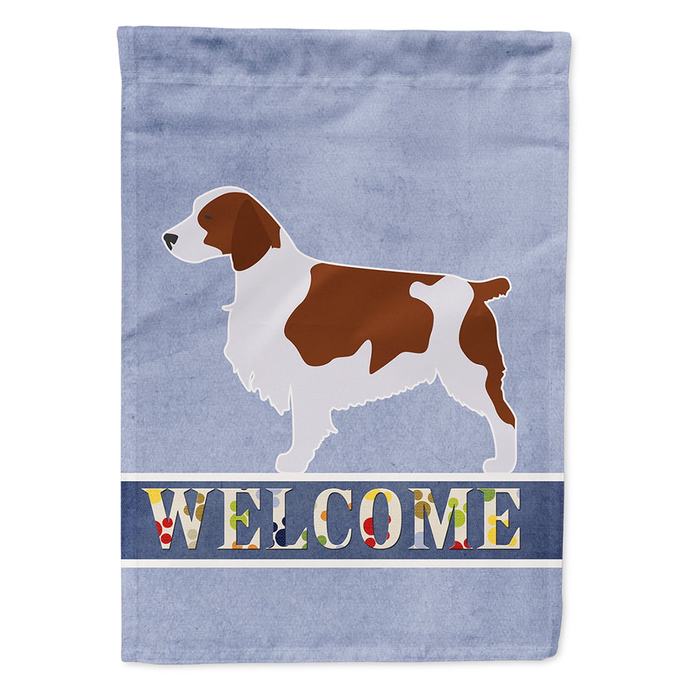 Welsh Springer Spaniel Welcome Flag Canvas House Size