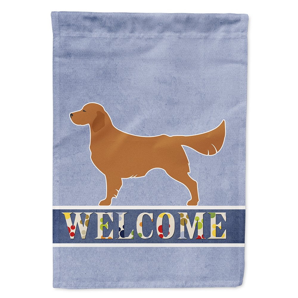 Golden Retriever Welcome Flag Canvas House Size