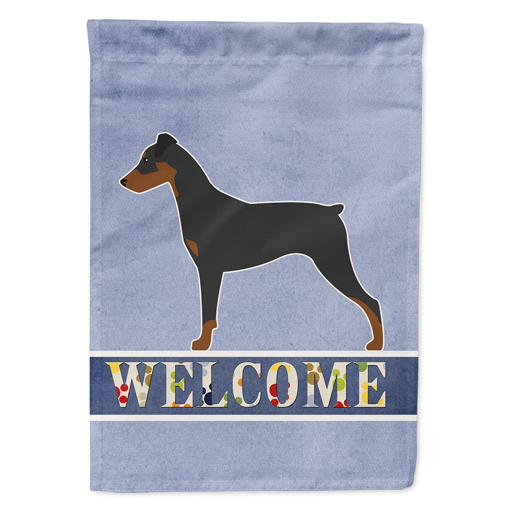 German Pinscher Welcome Flag Canvas House Size