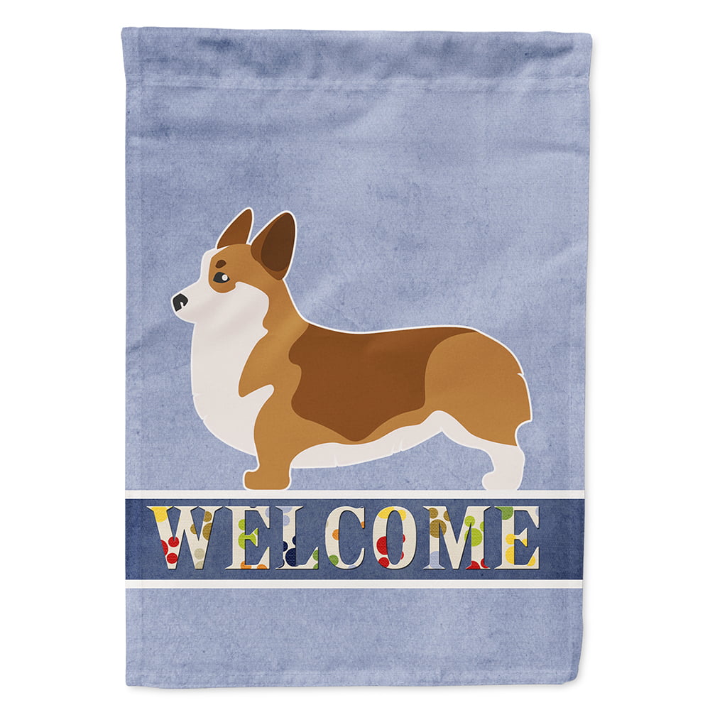 Corgi Welcome Flag Canvas House Size