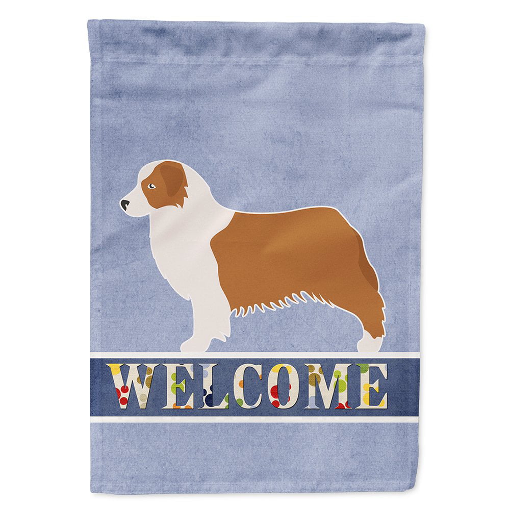Australian Shepherd Dog Welcome Flag Canvas House Size