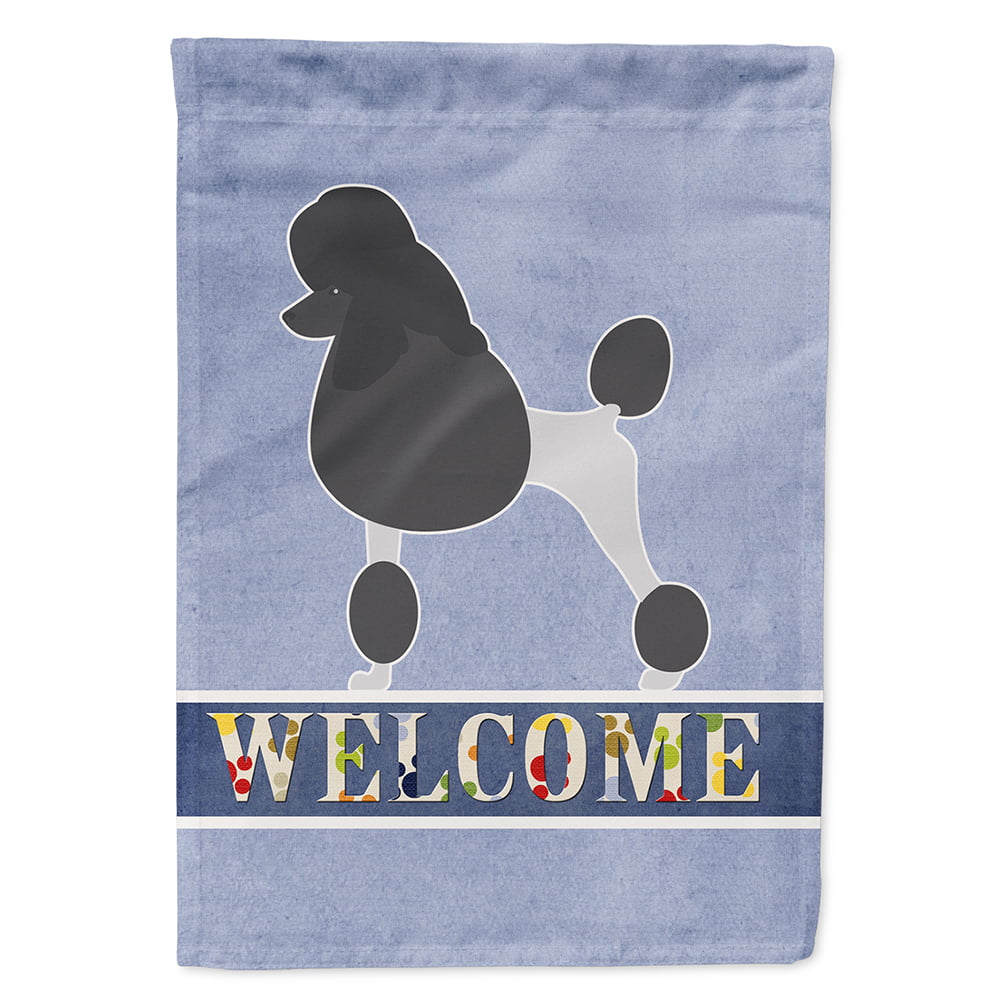 Poodle Welcome Flag Canvas House Size