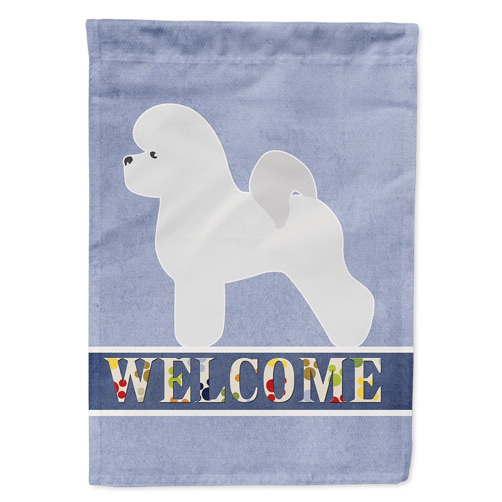 Bichon Frise Welcome Flag Canvas House Size