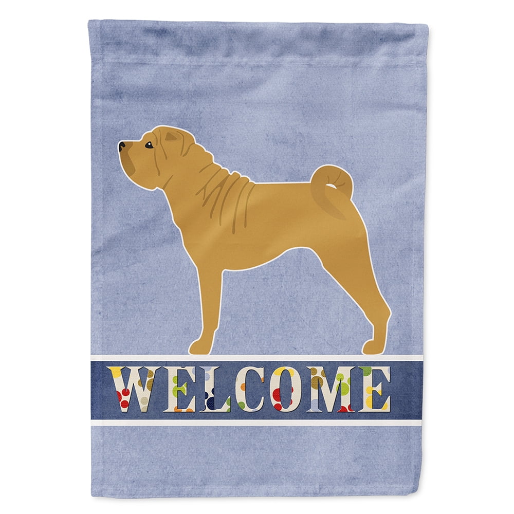 Shar Pei Merry Welcome Flag Canvas House Size