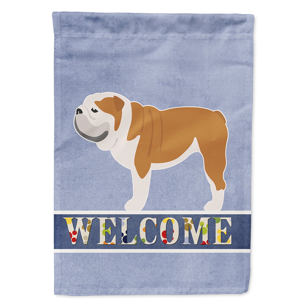 English Bulldog Welcome Flag Canvas House Size