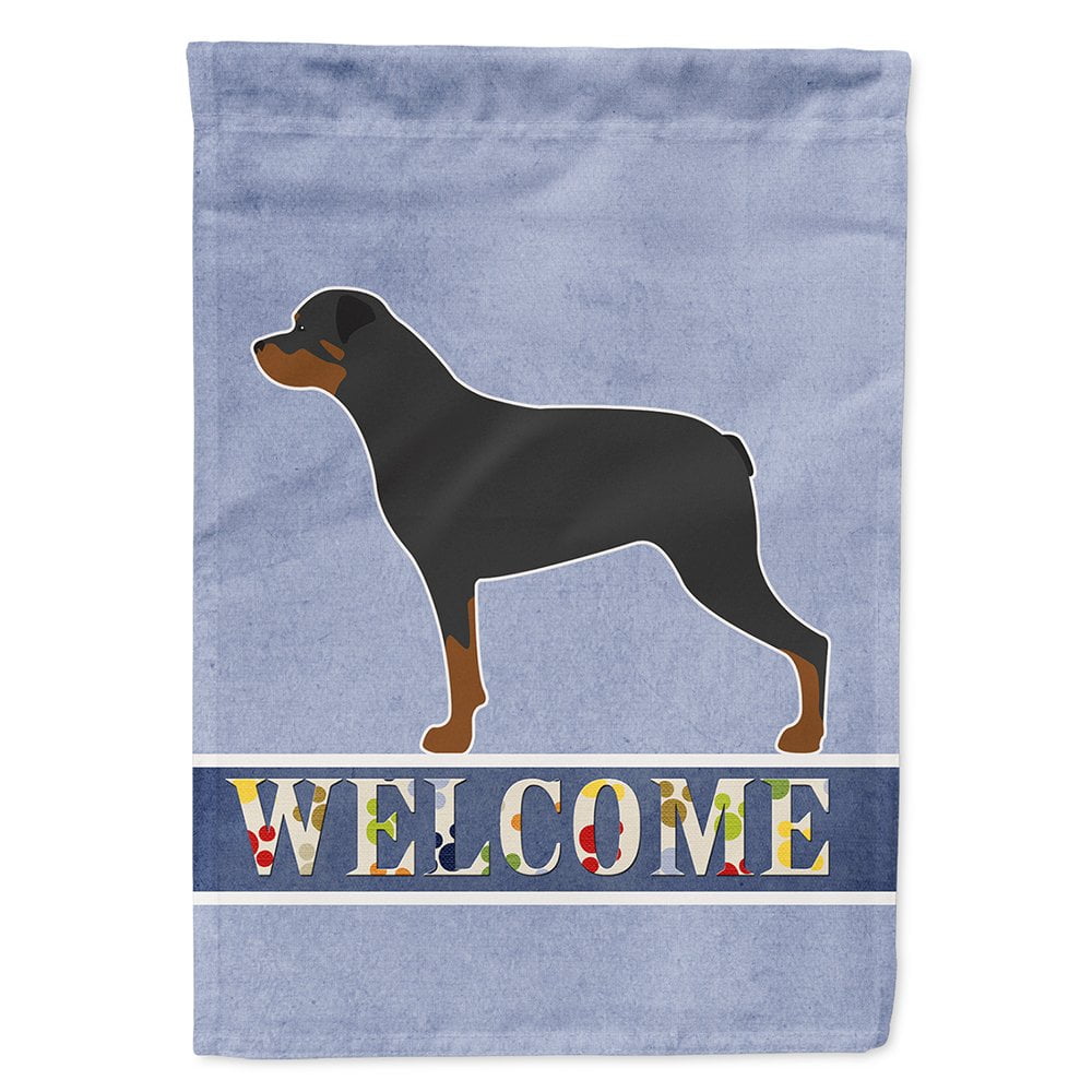 Rottweiler Welcome Flag Canvas House Size