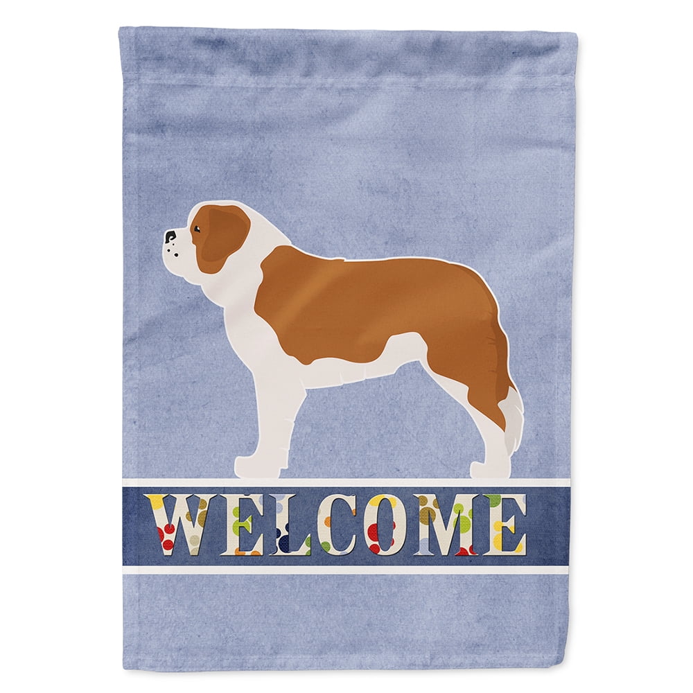 Saint Bernard Welcome Flag Canvas House Size
