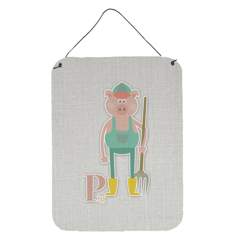 Alphabet P for Pig Wall or Door Hanging Prints