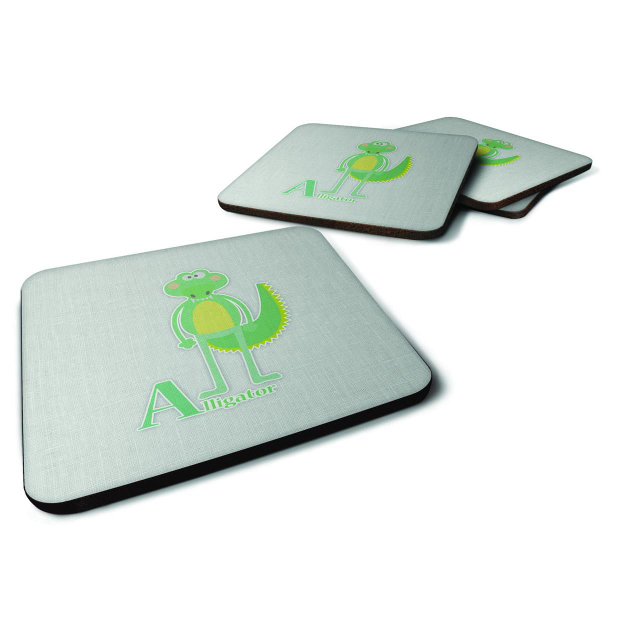 Alphabet A For Alligator Foam Coasters - Set of 4