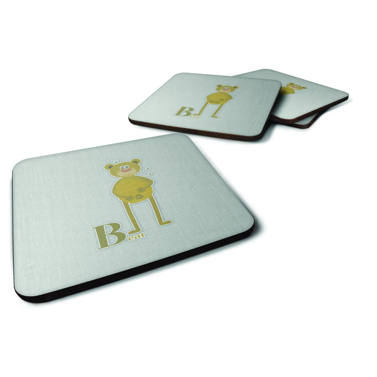 Alphabet B For Bear Foam Coasters - Set of 4