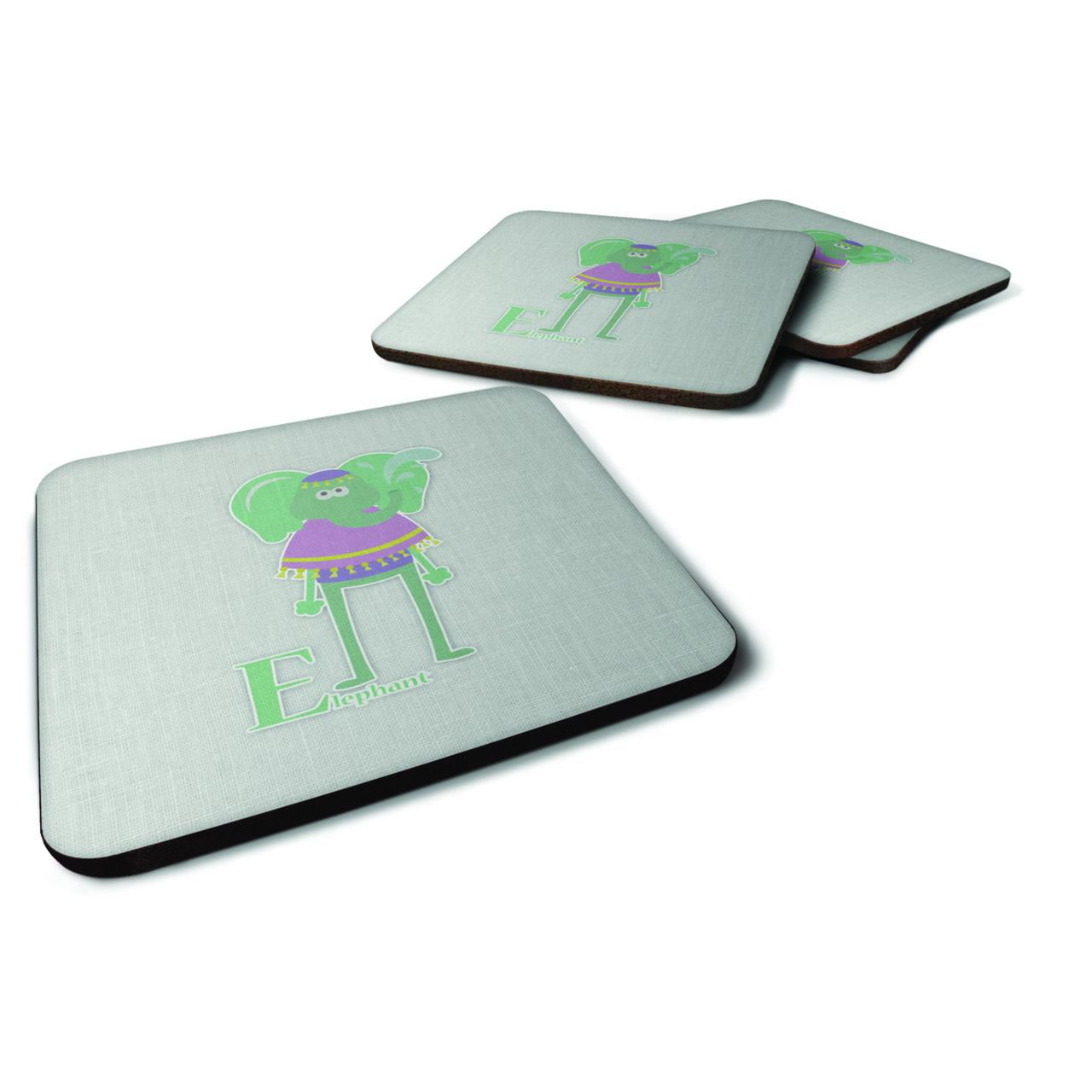 Alphabet E For Elephant Foam Coasters - Set of 4