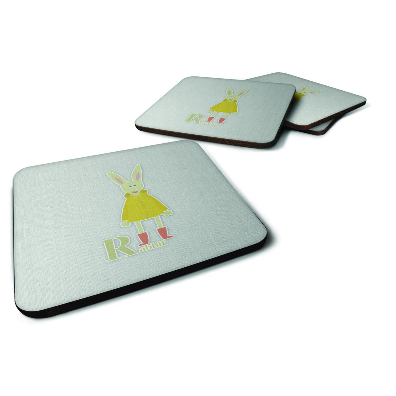 BB5743FC Alphabet R For Rabbit Foam Coasters - Set of 4