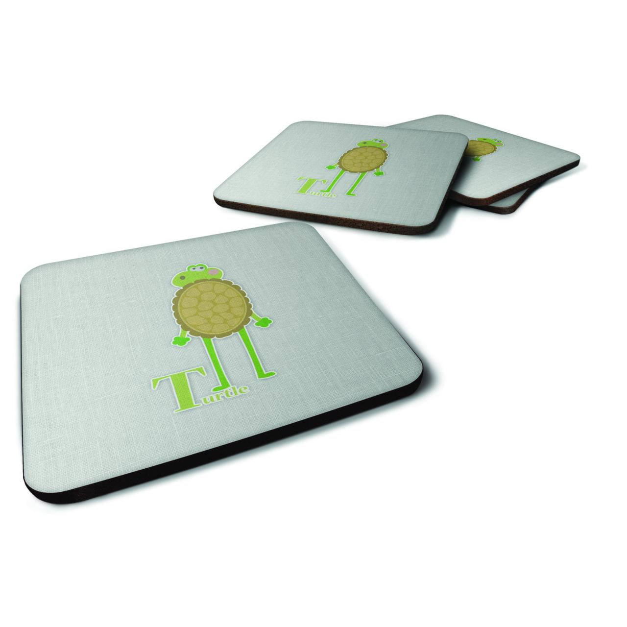 BB5745FC Alphabet T For Turtle Foam Coasters - Set of 4