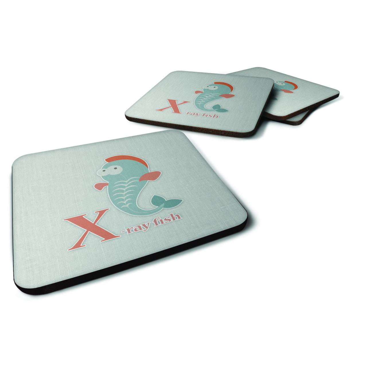 Alphabet X For Xray Fish Foam Coasters - Set of 4
