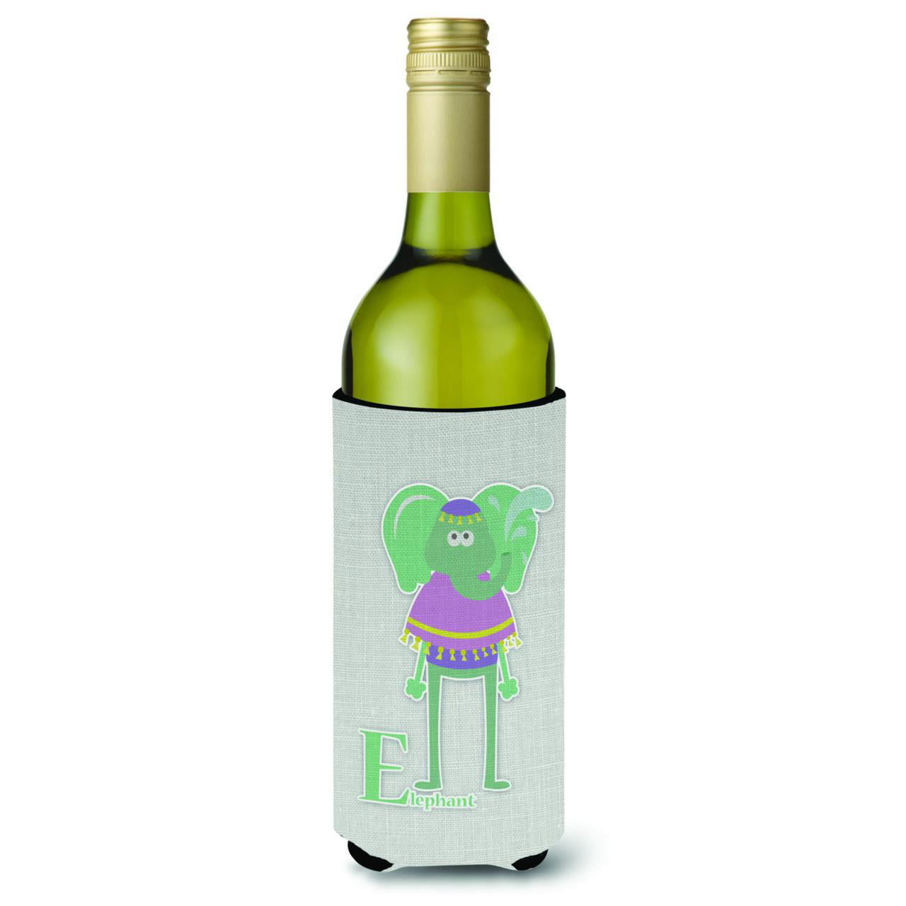 Alphabet E for Elephant Wine Bottle Beverge Insulator Hugger