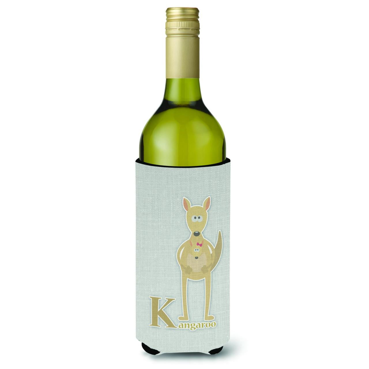 Picture of Carolines Treasures BB5736LITERK Alphabet K for Kangaroo Wine Bottle Beverge Insulator Hugger