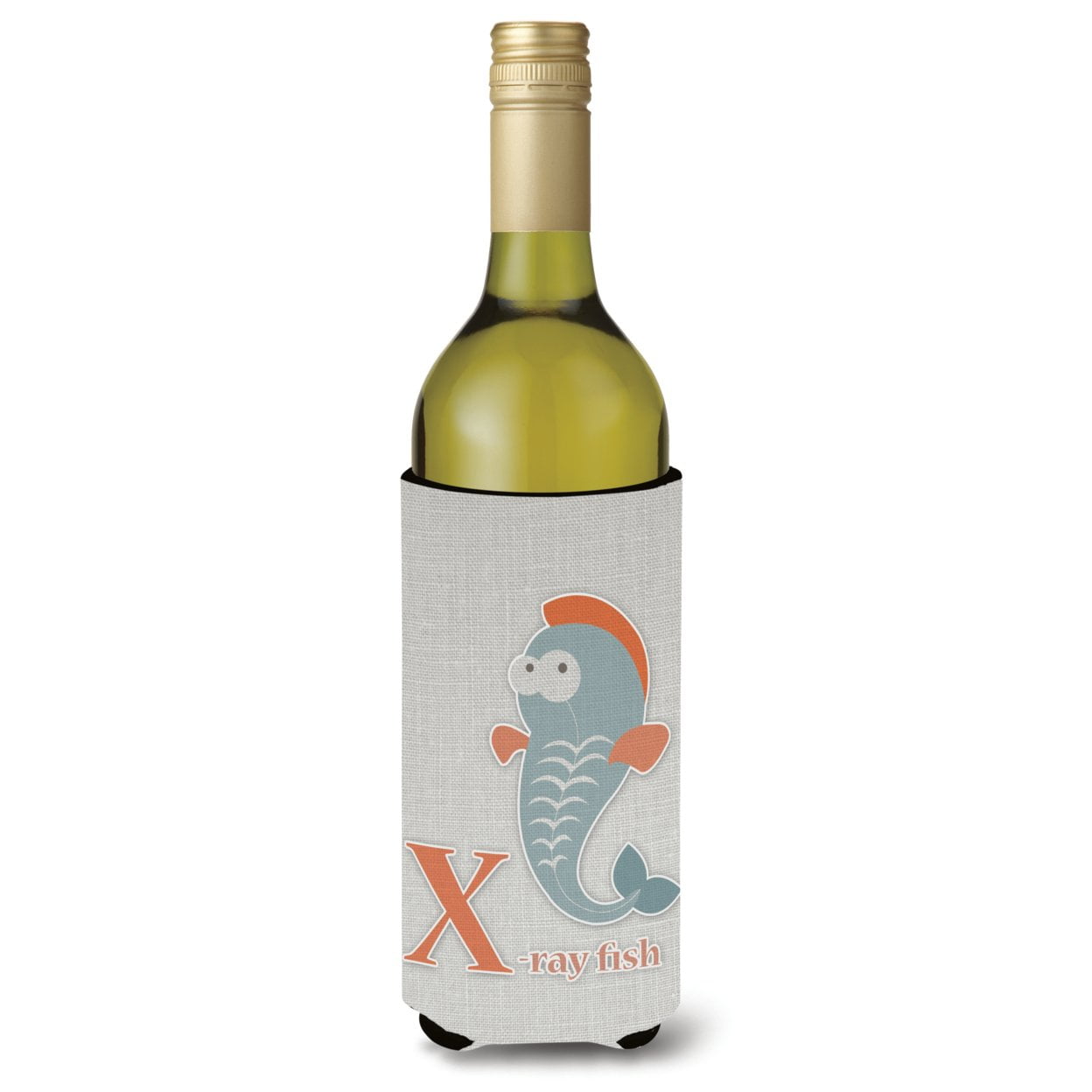 Alphabet X for Xray Fish Wine Bottle Beverge Insulator Hugger