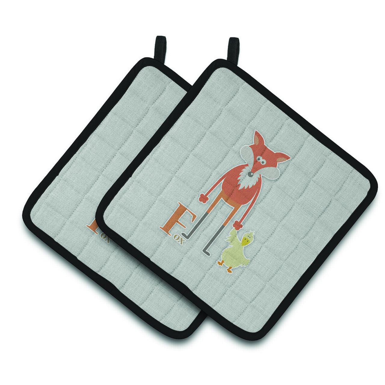 BB5731PTHD Alphabet F For Fox Pair of Pot Holders