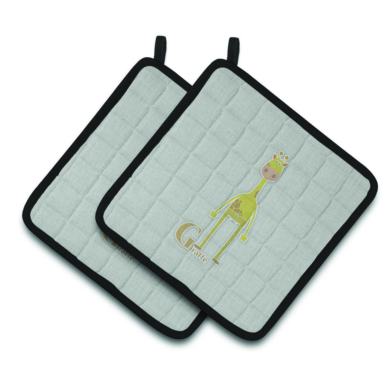 Alphabet G For Giraffe Pair of Pot Holders