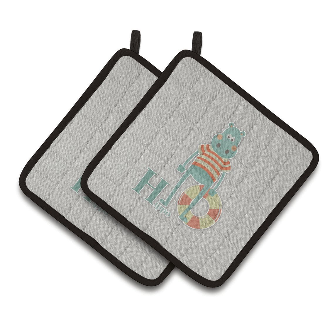 BB5733PTHD Alphabet H For Hippopotamus Pair of Pot Holders