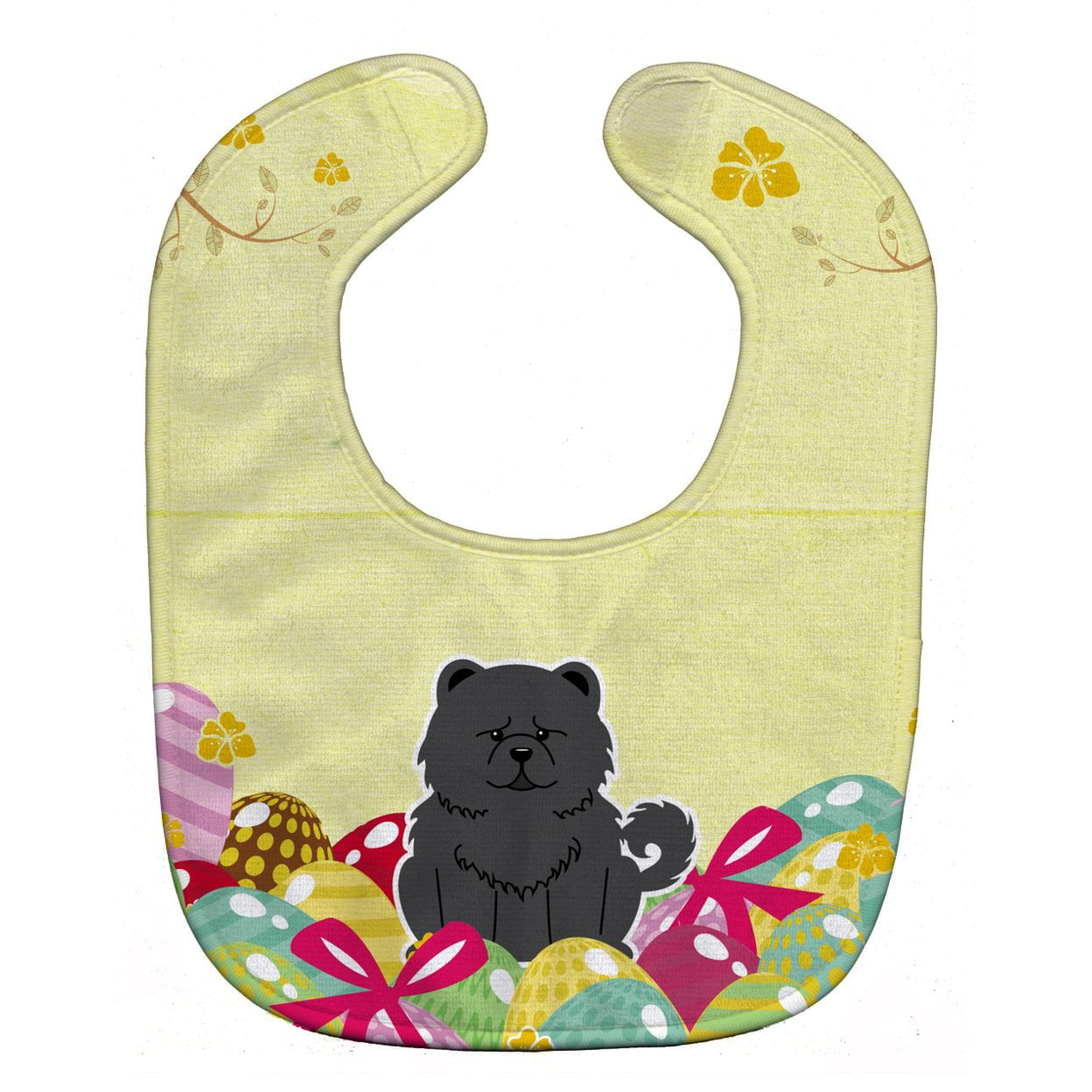 BB6143BIB Easter Eggs Chow Chow Black Baby Bib