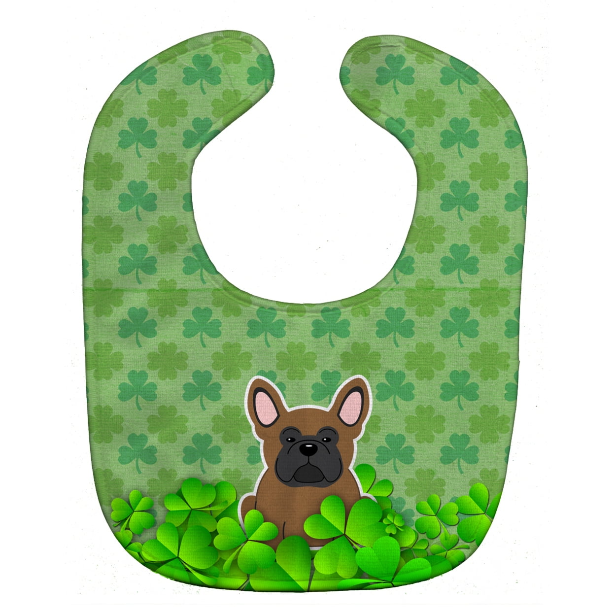 French Bulldog Brown Shamrocks Baby Bib