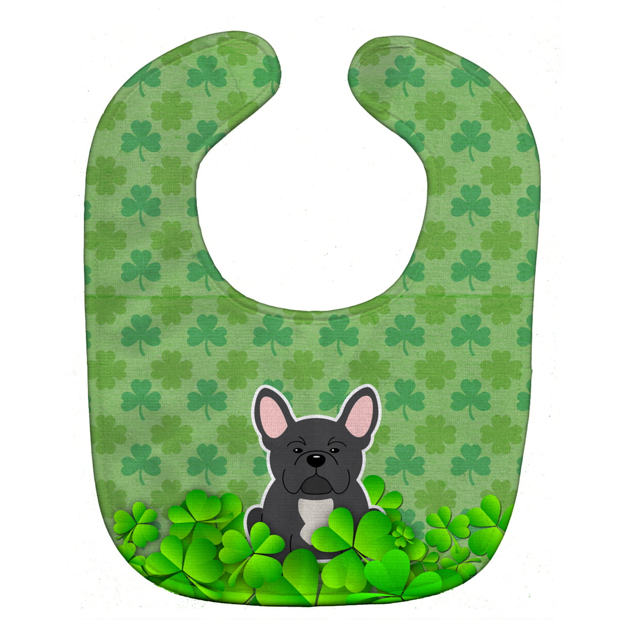 French Bulldog Black Shamrocks Baby Bib