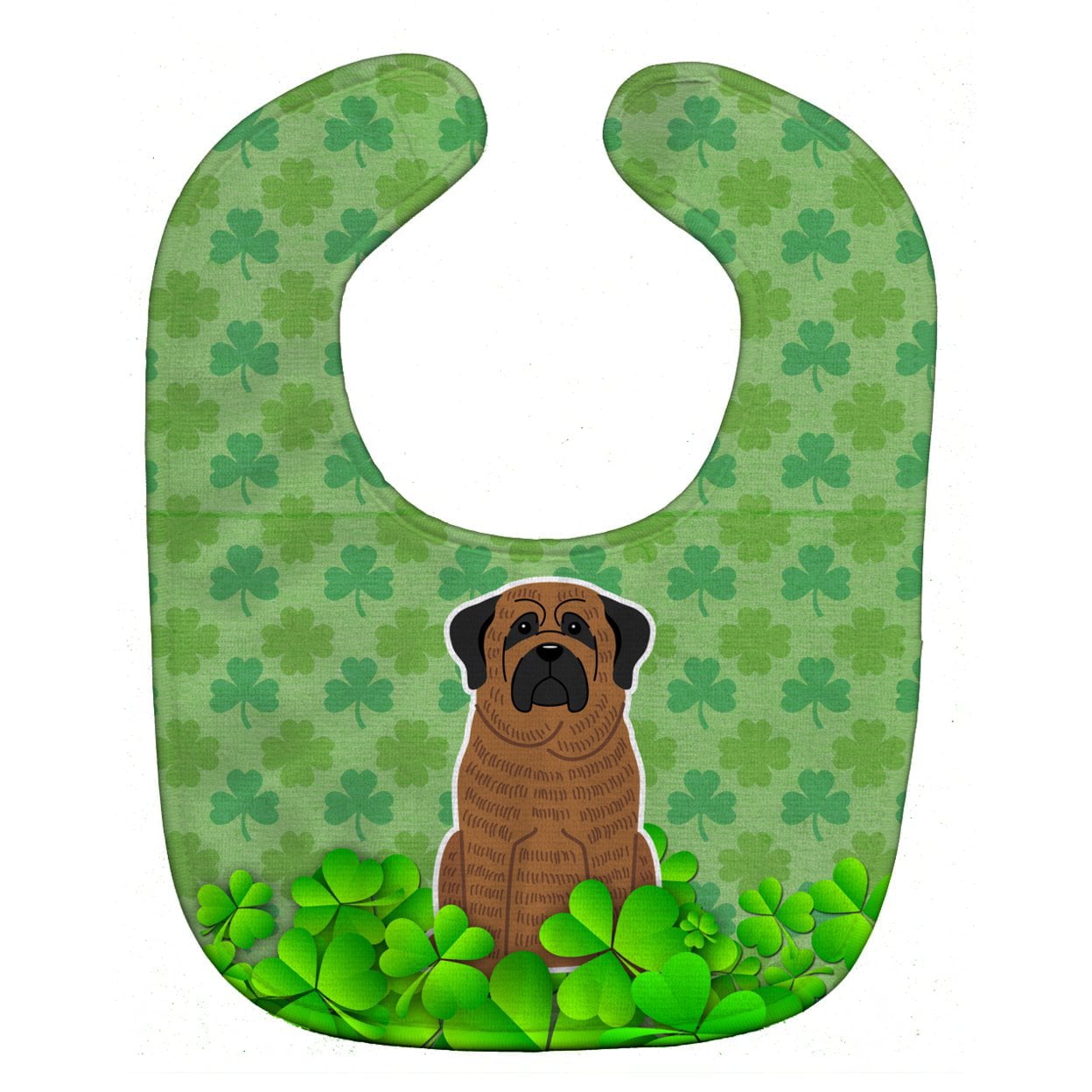 Mastiff Brindle Shamrocks Baby Bib