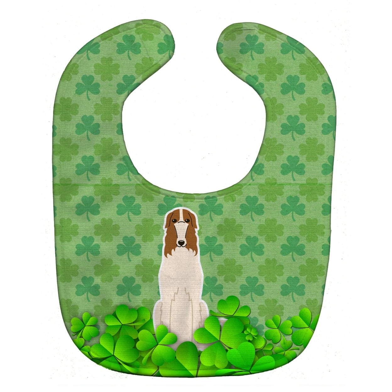 BB6164BIB Borzoi Shamrocks Baby Bib