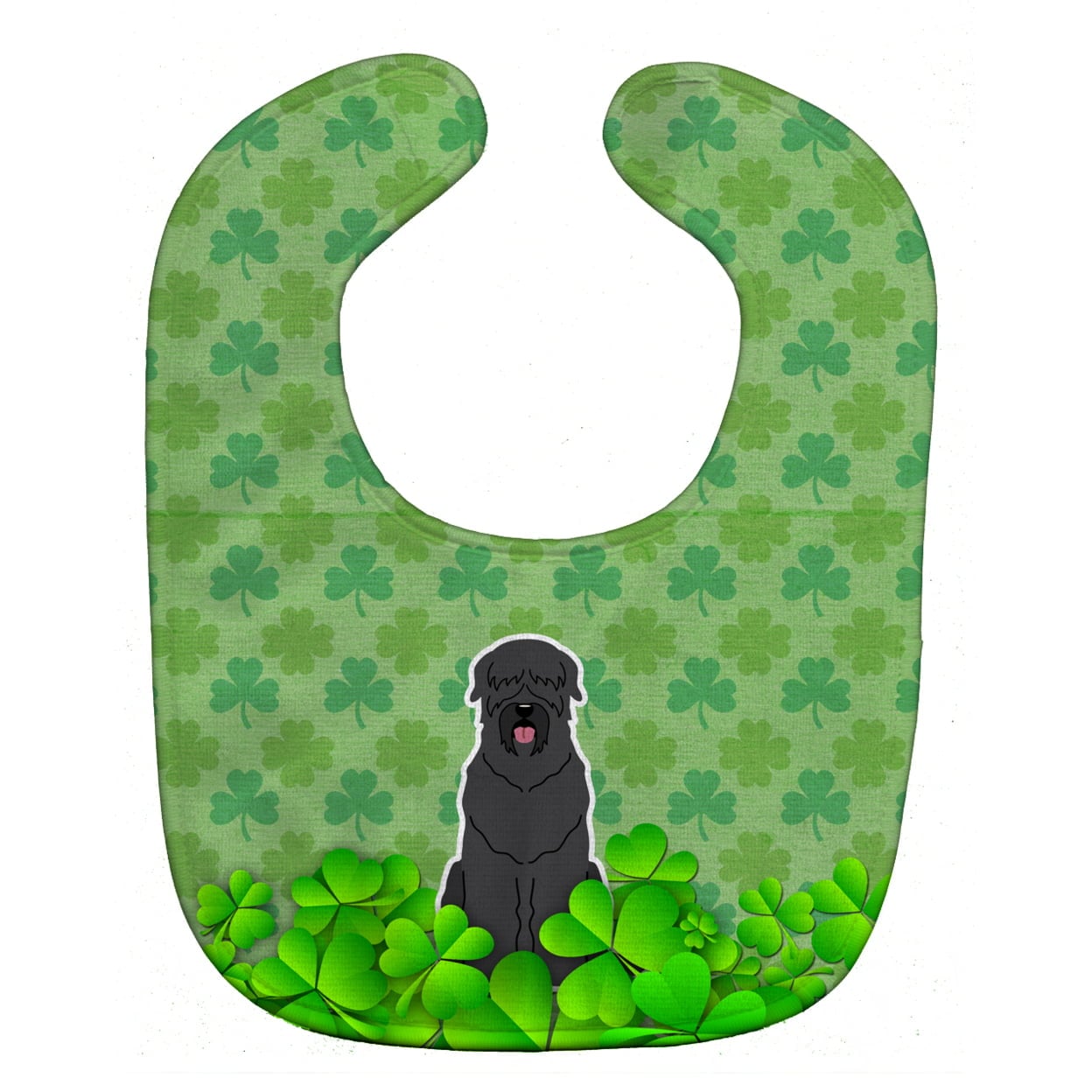 Black Russian Terrier Shamrocks Baby Bib