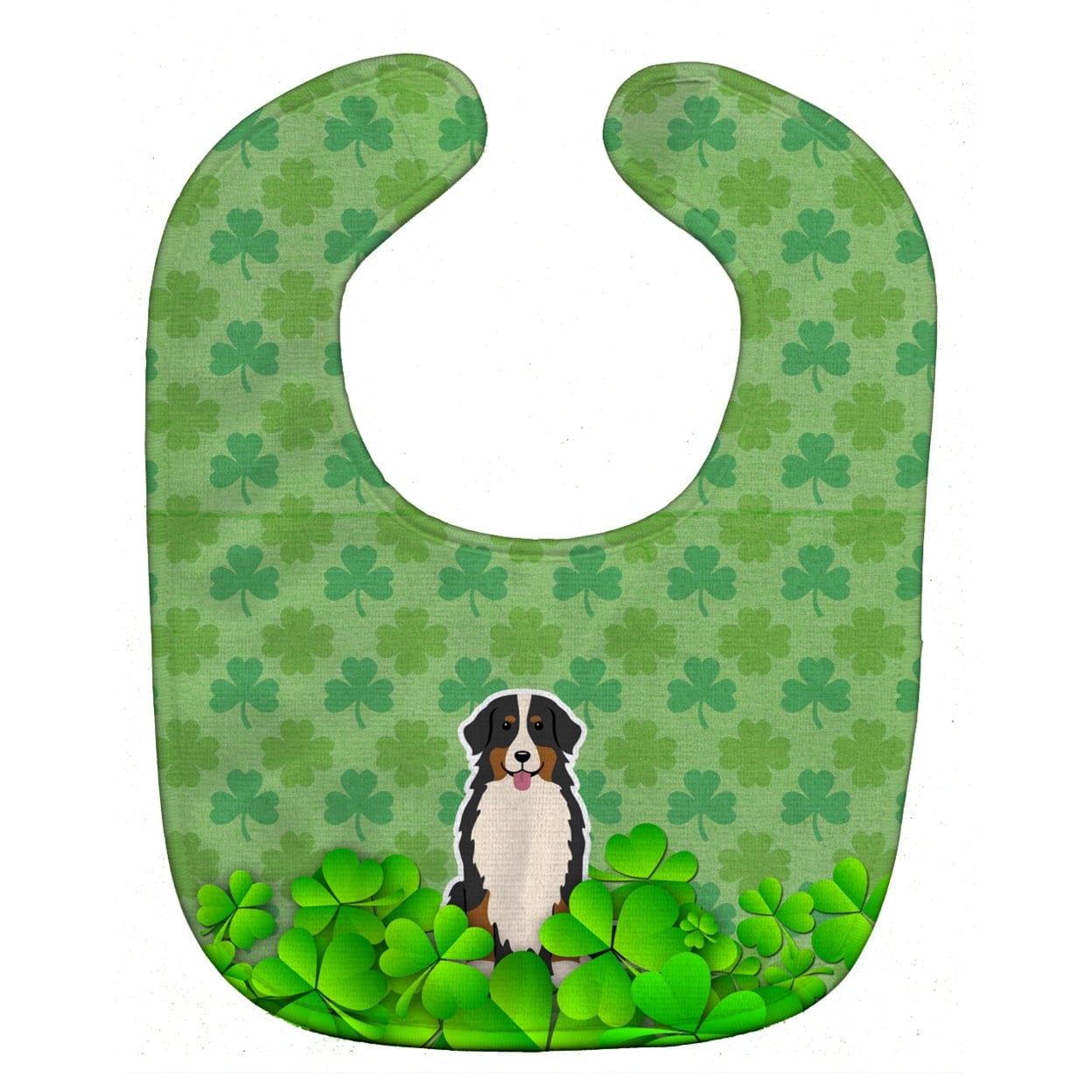 Bernese Mountain Dog Shamrocks Baby Bib