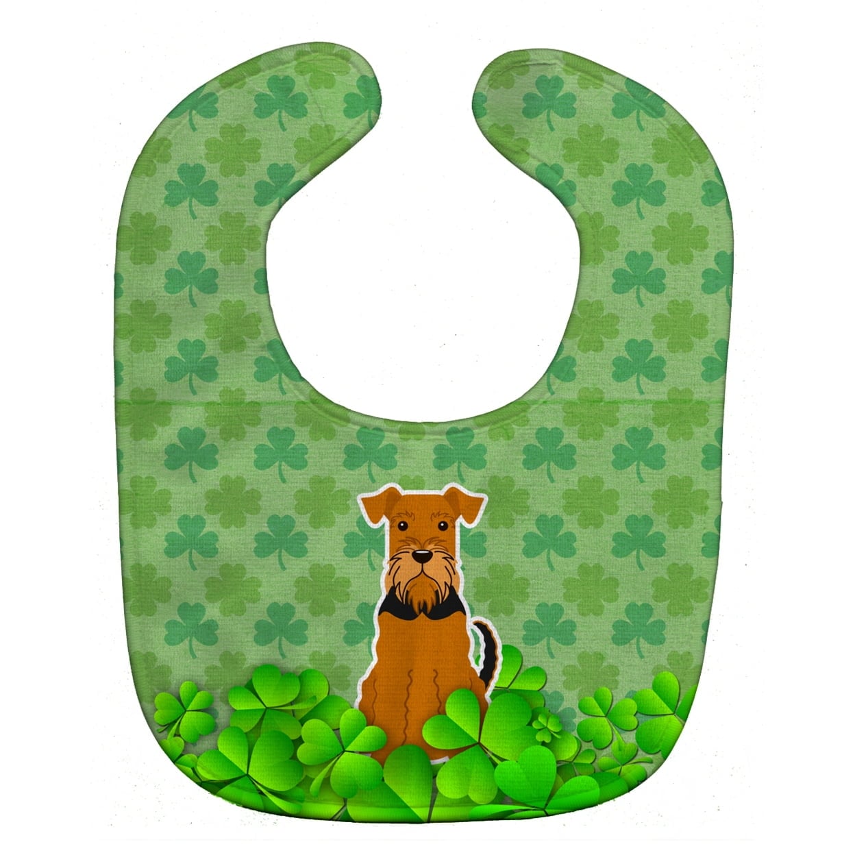 Airedale Shamrocks Baby Bib