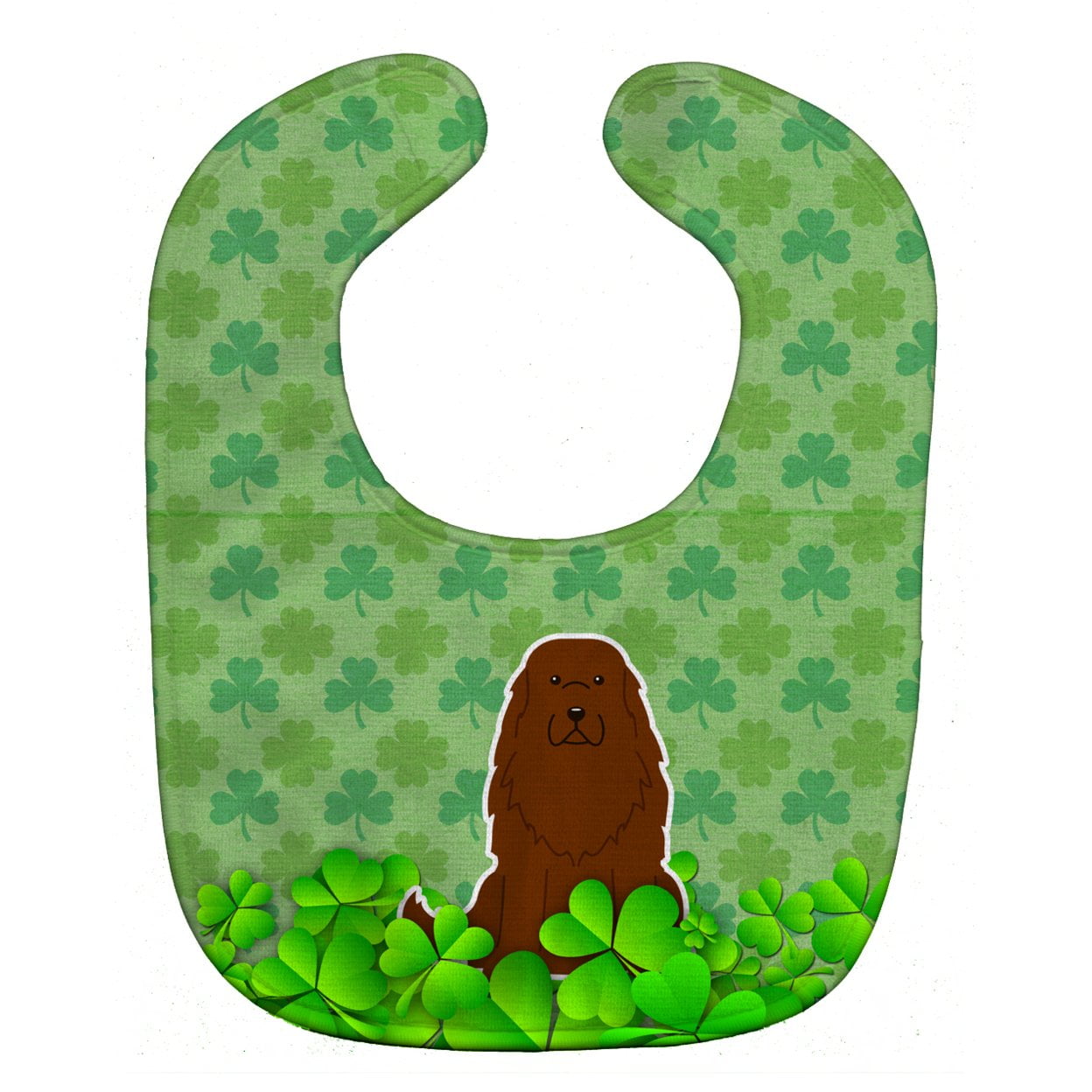 Caucasian Shepherd Dog Shamrocks Baby Bib