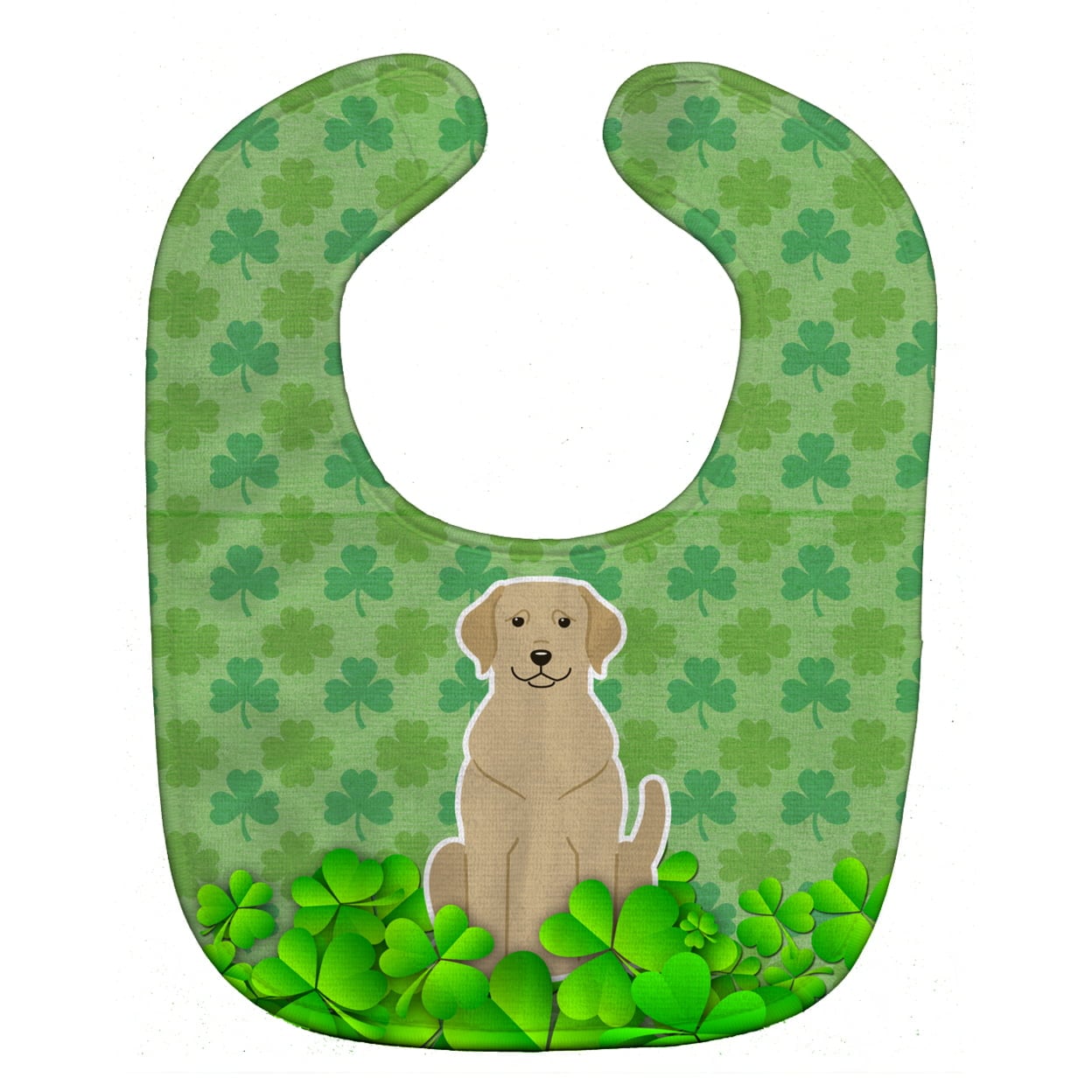 Yellow Labrador Shamrocks Baby Bib