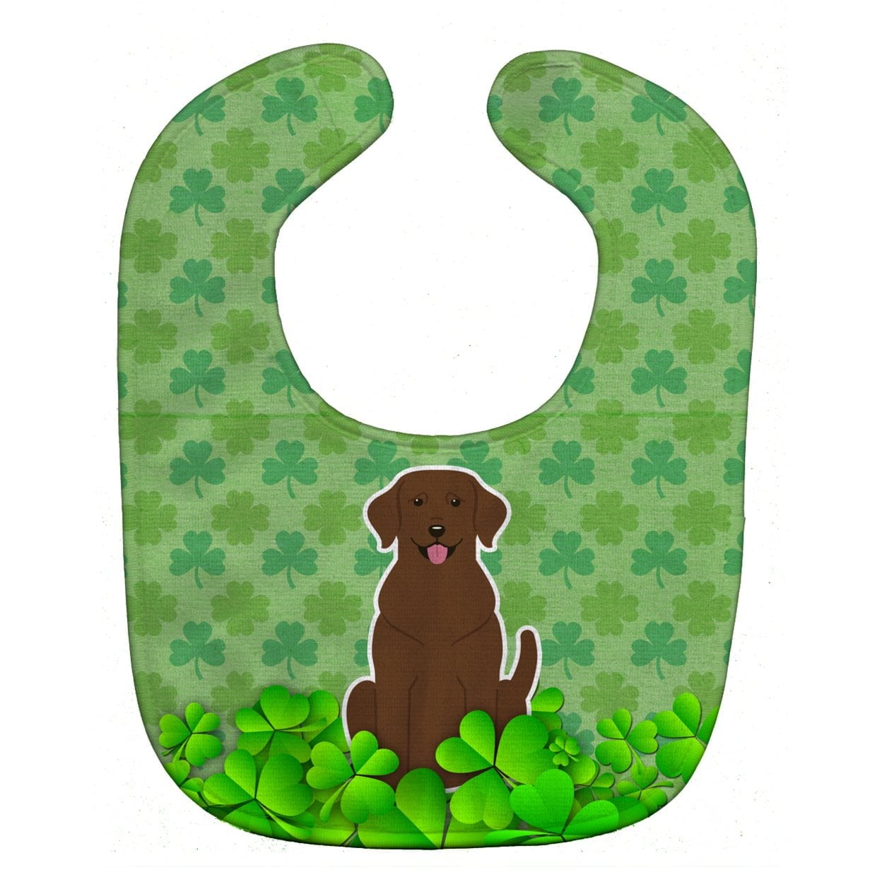 BB6197BIB Chocolate Labrador Shamrocks Baby Bib
