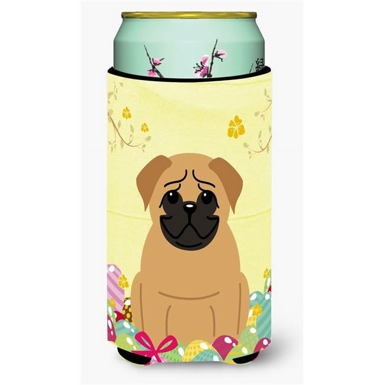 Easter Eggs Pug Brown Tall Boy Beverage Insulator Hugger