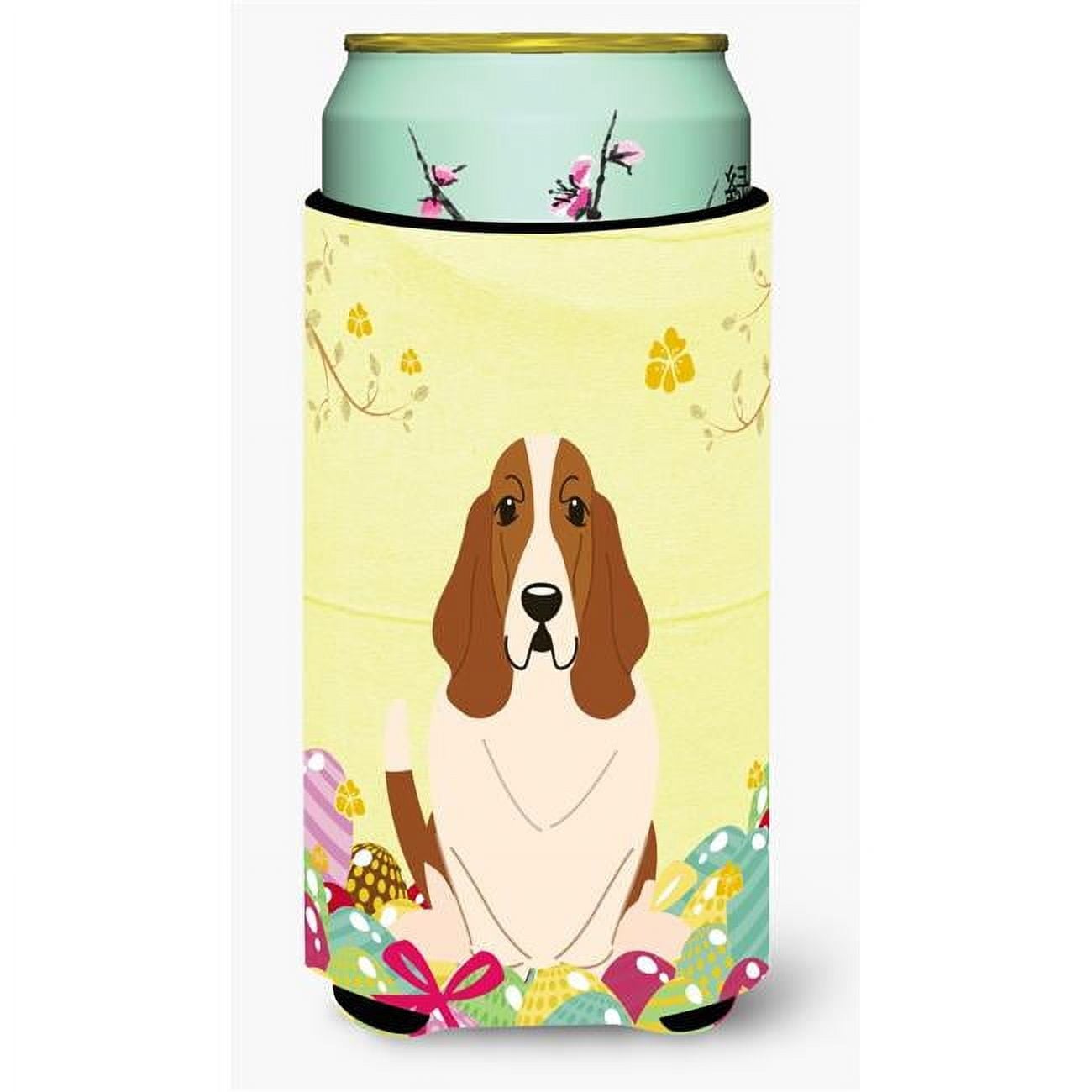 Easter Eggs Basset Hound Tall Boy Beverage Insulator Hugger