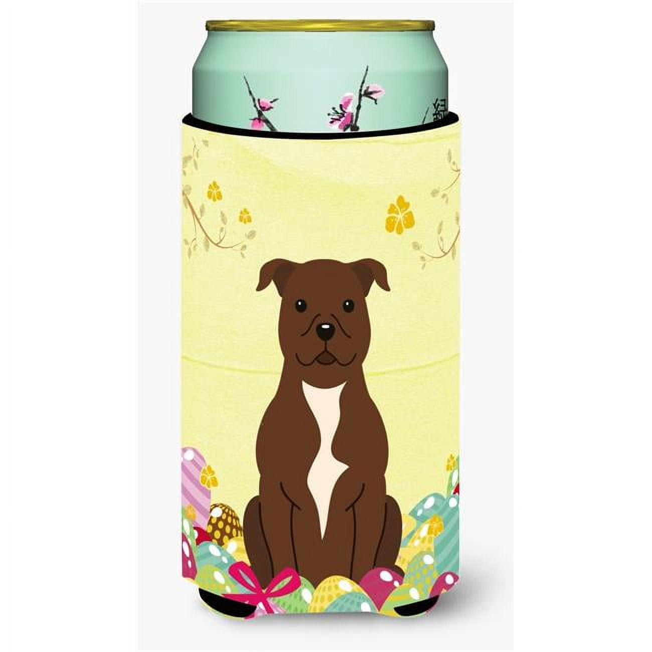 Easter Eggs Staffordshire Bull Terrier Chocolate Tall Boy Beverage Insulator Hugger