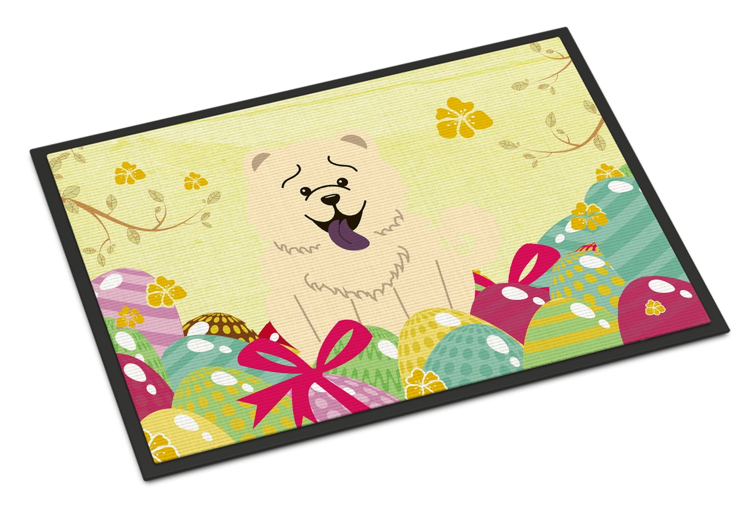 BB6140JMAT 24 x 36 in. Easter Eggs Chow Chow White Indoor or Outdoor Mat