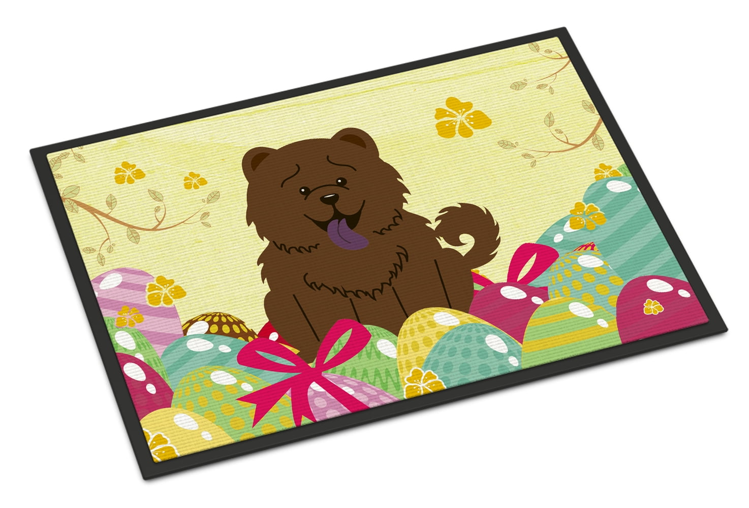 BB6141JMAT 24 x 36 in. Easter Eggs Chow Chow Chocolate Indoor or Outdoor Mat